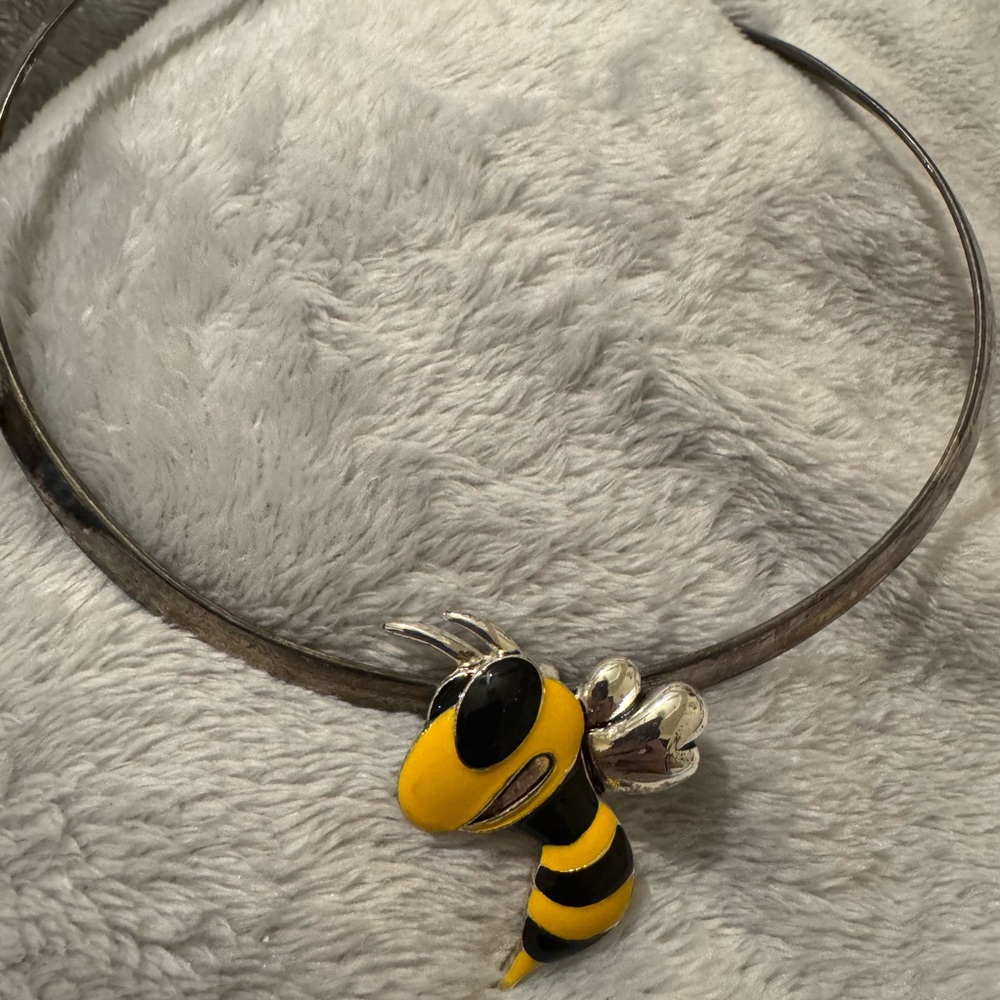 Yellow and Black Bee choker necklace